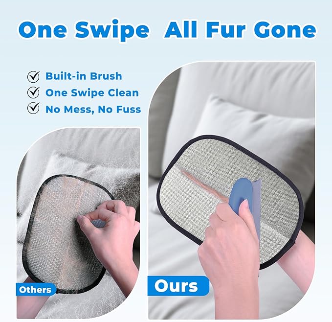 2Pcs Pet Hair Removal Gloves Kit (2 Sizes) for Dogs & Cats, 2025 Newly Upgraded Five-Finger Electrostatic Pet Hair Gloves, Reusable Pet Hair Remover Tools for Clothing, Carpet, Sofa Gaps, Car Seat-PawvioPets