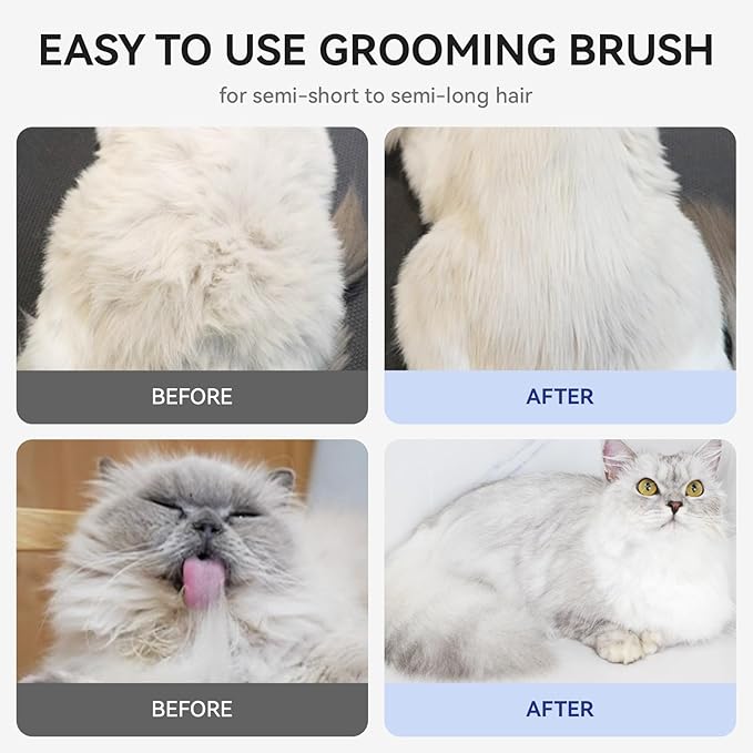 aumuca Self Cleaning Slicker Brush, Cat Brushes for Indoor Cats, Horses Grooming Deshedding Brush, Pet Massage Removes Loose Fur, Blue-PawvioPets