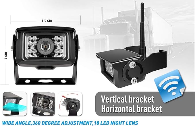 Digital Wireless Backup Camera System Kit, IP69 Waterproof Wireless Rear View Camera + 7’’ LCD Wireless Reverse Monitor for RV/Truck/Trailer/Bus/Camper/5th Wheel (W01-7 inch)-PawvioPets