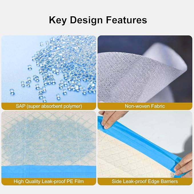 Gardner Pet Ultra Absorbent Thicker Dog Pee Pads Extra Large XL 28"x37" Leak-Proof Odor-Control Blue Puppy Training Pads Full Edge-Wrapping Pad for Dogs Dogs, Puppies, Doggie, Cats, Rabbits - 50 Ct-PawvioPets