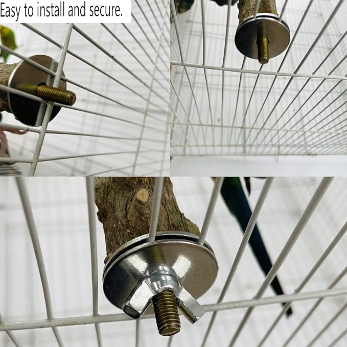 Allazone 5 PCS Natural Wooden Parrot Stand Bird Perch Stand Grape Stick Hanging Multi Branch Perch for Parrots, Bird Cage Accessories-PawvioPets