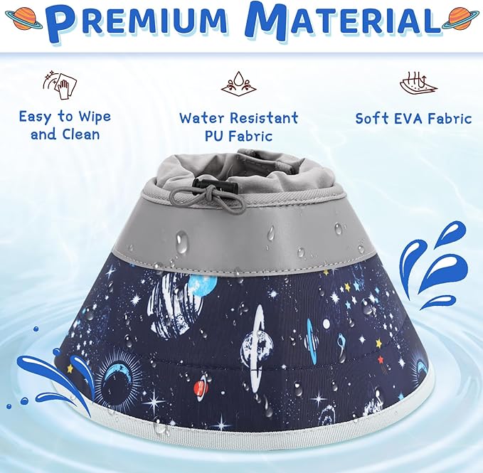 Cat Cone Collar Soft to Stop Licking, Adjustable, Foldable Lightweight Kitten Cones After Surgery Recovery for Cats & Kittens, Cat Cone Alternative (Grey, M)-PawvioPets