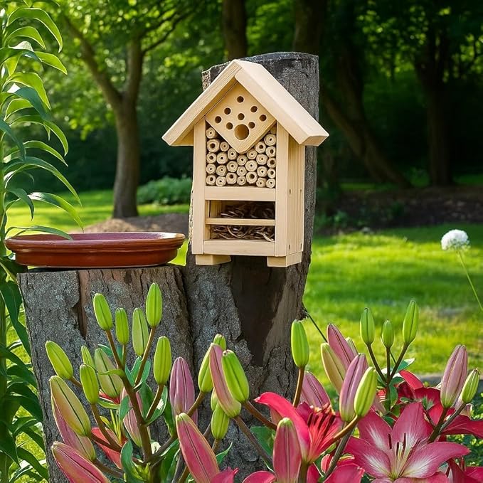 2 PK Premium Bug Hotel Kit Cedar Wood Insect Hotel - DIY Insect House Kit to Build - Backyard Bee House, Nesting Habitat Shelters, Garden Shelter for Bees, Butterflies, Bugs,Heavy Duty Thickness-PawvioPets