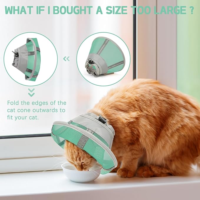 Cat Cone Collar Soft, Cat Recovery Collar for Large Medium Small Cats Kittens, Pet Cone Alternative After Surgery-PawvioPets