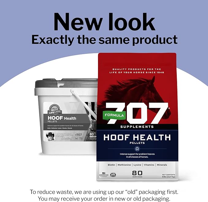 Formula 707 Hoof Health Equine Supplement, Daily Fresh Packs, 56 Day Supply - Biotin, Amino Acids, and Minerals to Improve and Support Healthy Horse Hooves-PawvioPets