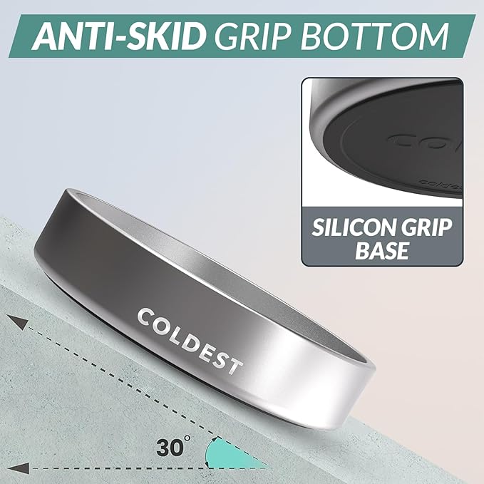 Coldest Dog Bowl - Anti Rust Metal, Non Slip, 3 Layers Insulated Stainless Steel Dog Bowls - Spill Proof & Heavy Duty - Water Bowl for Dogs, Cats, Dish Washer Safe (21 oz, Polished Stainless Steel)-PawvioPets