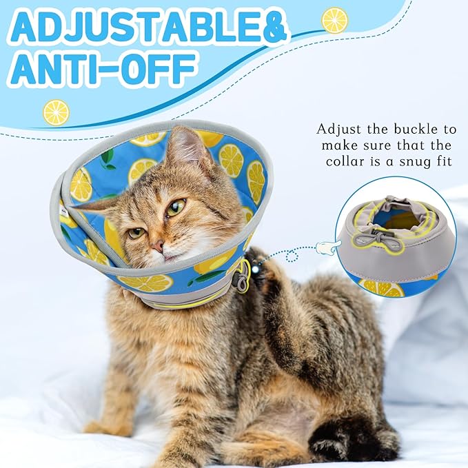 Cat Cone Collar Soft, Comfortable Cat Recovery Collar Pet Cone for Small Large Cats, Lightweight Elizabethan Collar for Cats Kittens After Surgery Prevent from Licking Wounds, Green, S-PawvioPets