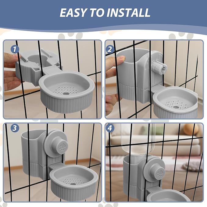 Fhiny Rabbit Water Bottle, 18oz Hanging Guinea Pig Water Bottle No Drip Gravity Automatic Bunny Water Dispenser for Cage Rabbit Waterer for Guinea Pig Bunny Chinchilla Ferret Cat Puppy-PawvioPets