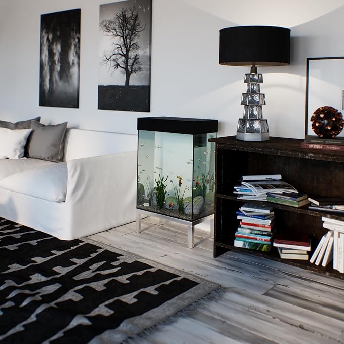 14 in X 24 in. Aquarium Stand | Industrial Style Aluminum Fish Tank Base with Open Frame Design-PawvioPets