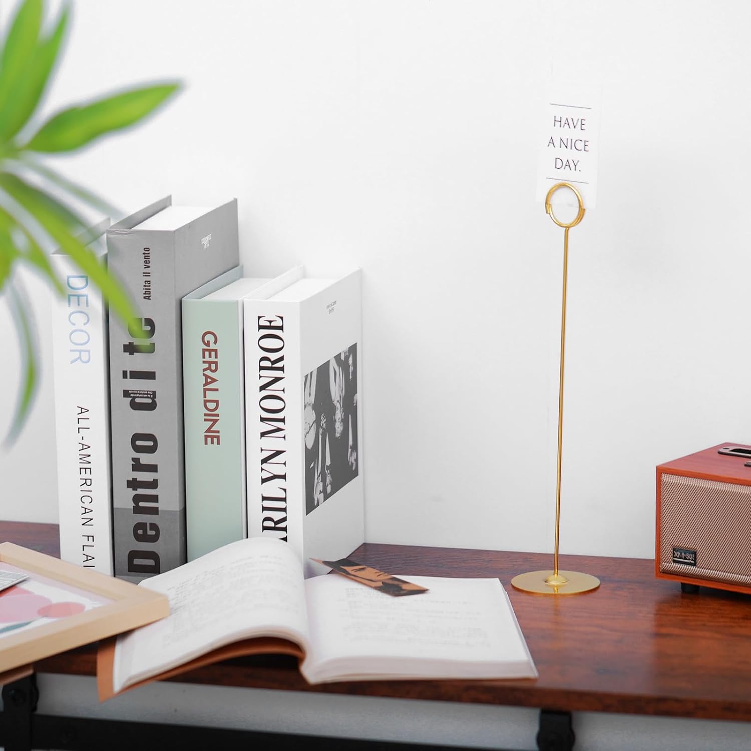 Urban Deco 36PK Table Number Holders Place Card Holders 12 Inch Table Card Holders Steel Card Holders for Photos, Food Signs, Memo Notes, Weddings, Restaurants, Birthdays (Gold 36PK)