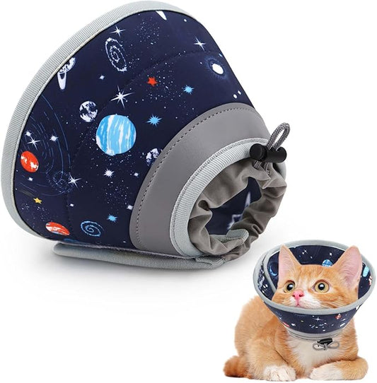 Cat Cone Collar Soft, Comfortable Cat Recovery Collar Pet Cone for Small Large Cats, Lightweight Elizabethan Collar for Cats Kittens After Surgery Prevent from Licking Wounds, Star, S-PawvioPets