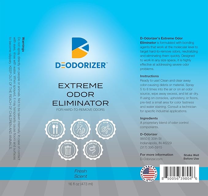 Extreme Odor Eliminator - Highly Effective for Severe Odor Problems - Food, Smoke, Pets, and Garbage - 16oz Spray-PawvioPets