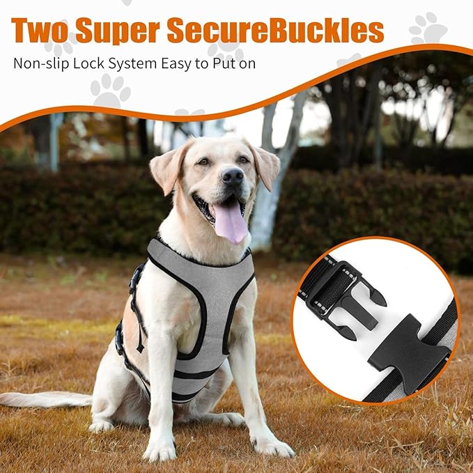 Ayquez Dog Lift Harness with Storage and Transport Bag, Dog Harness with Handle for Lifting & Hip dysplasia, arnés para Perros pequeños, pechera para Perros (Gray, XL)-PawvioPets