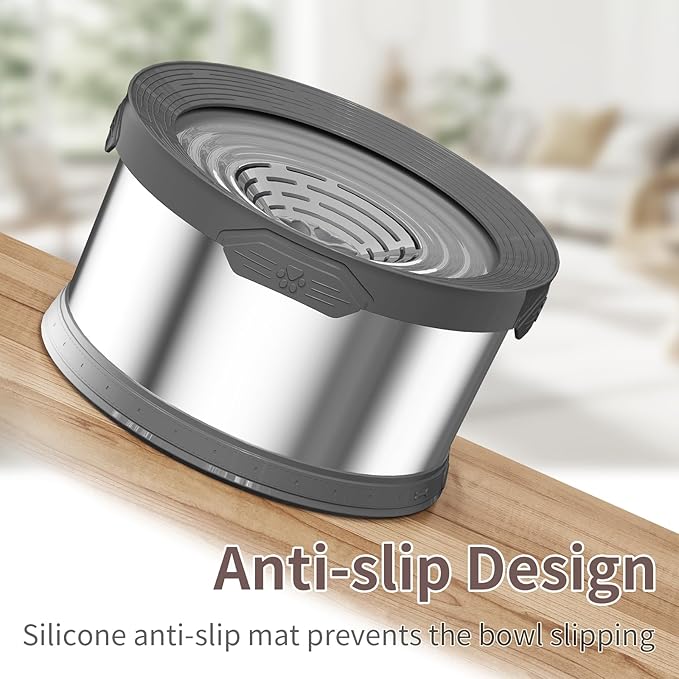 8L Dog Water Bowl 270oz Super Large Capacity No Spill Water Bowl for Dogs Stainless Steel Dog Bowls for Large Dogs No Splash Dog Water Bowl with Anti-Slip Mat for Messy Drinkers-PawvioPets