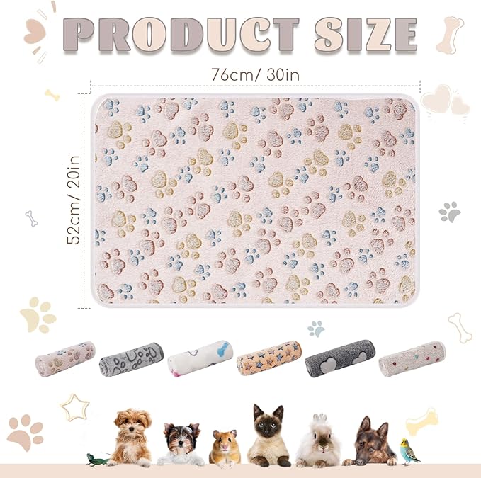 6 Pack Guinea Pig Cage Liner, Washable Guinea Pig Fleece Blankets Beding Accessories, Flannel Throw Warm Sleep Mat, Pet Pee Pads for Small Animal Hamster Rabbit Puppy Cat (26x14 Inch)-PawvioPets