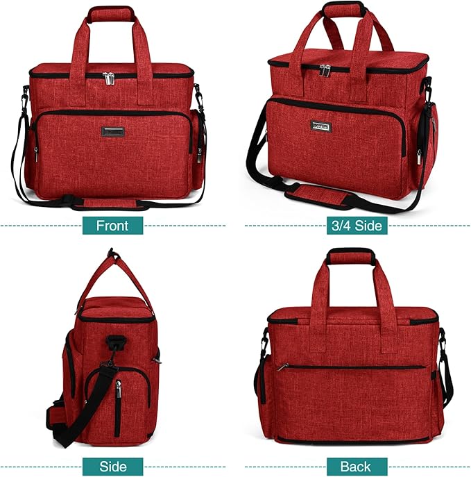 BAGLHER Dog Travel Bag, Pet Travel Bag (ALL Pet Travel Supplies), With 2 Pet Food Containers and 2 Collapsible Silicone Bowls; Essential Kits for Pet Travel Red-PawvioPets