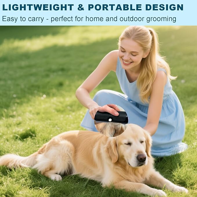 Deshedding Dog Brush, Pet Hair Remover for Dogs, Cats, and Horses, Grooming Tool for Short and Long Hair, Black-PawvioPets