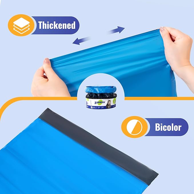 2 Pack Cat Litter Refill Bags, Non-See-Through Jumbo 60FT Cartridge Refill Total Up to 36 Weeks (Over 8 Months) Per Cat for Odor Control, Compatible with Genie Standard, Plus, Style-PawvioPets