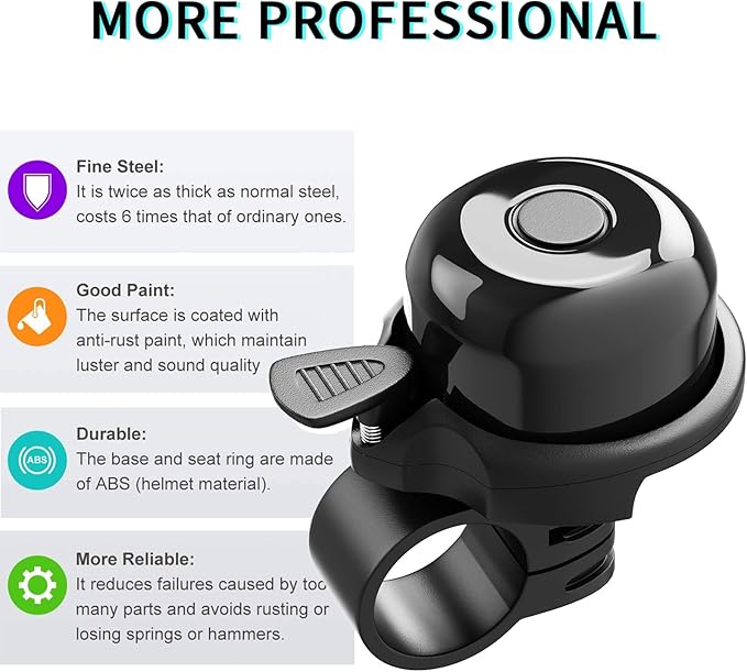 2 Pack Classic Bike Bell, Bicycle Bell Loud Crisp Clear Sound Bicycle Bike Bell City Bike BMX Bike Sports Bike for Adults Kids Right Hand/Left Hand Use-PawvioPets