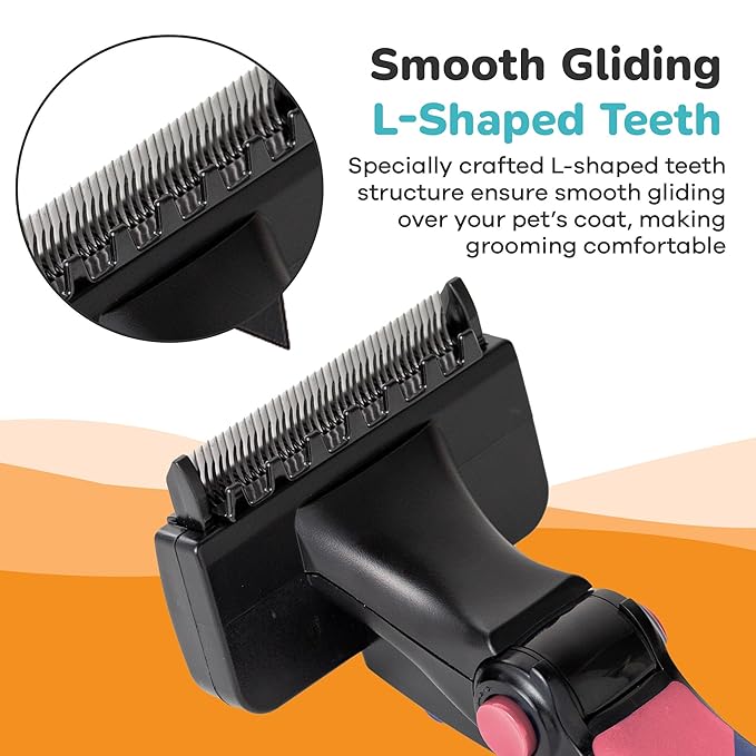 Deshedding Dog Brush for Long Hair (Small,Pink) – Gentle Deshedding tool for Dogs & Cats – Reduces shedding, without damaging topcoat. Removes Loose Fur & Dead Undercoat.-PawvioPets