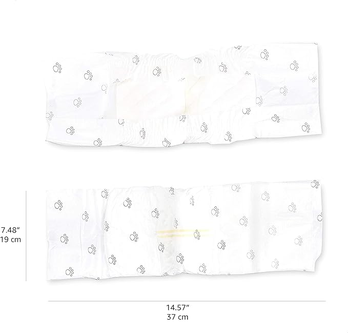 Amazon Basics Male Dog Diapers, 30 Count, X-Small, Ultra Absorbent Disposable Wrap with Secure Fit, Leakproof and Comfortable-PawvioPets
