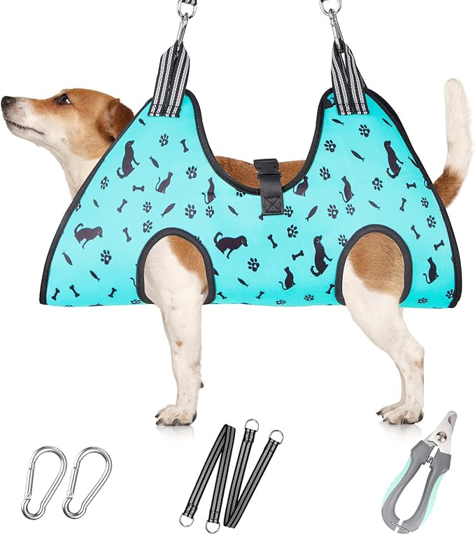 Dog Grooming Hammock - Pet Harness for Grooming, Dog Sling for Nail Clipping, Dog Hanging Holder for Cutting Nails-PawvioPets