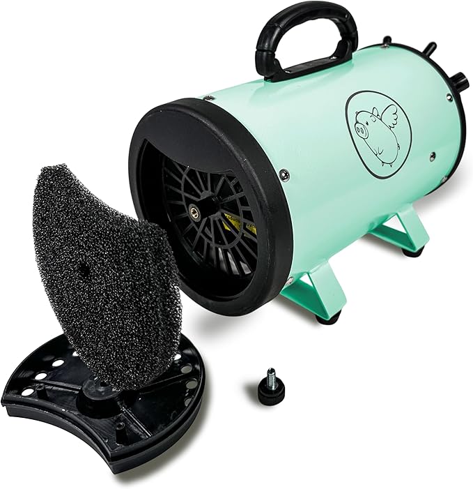 Flying Pig High Velocity Dog Pet Grooming Dryer w/Heater (Flying One, Mint w/Grey Logo)-PawvioPets