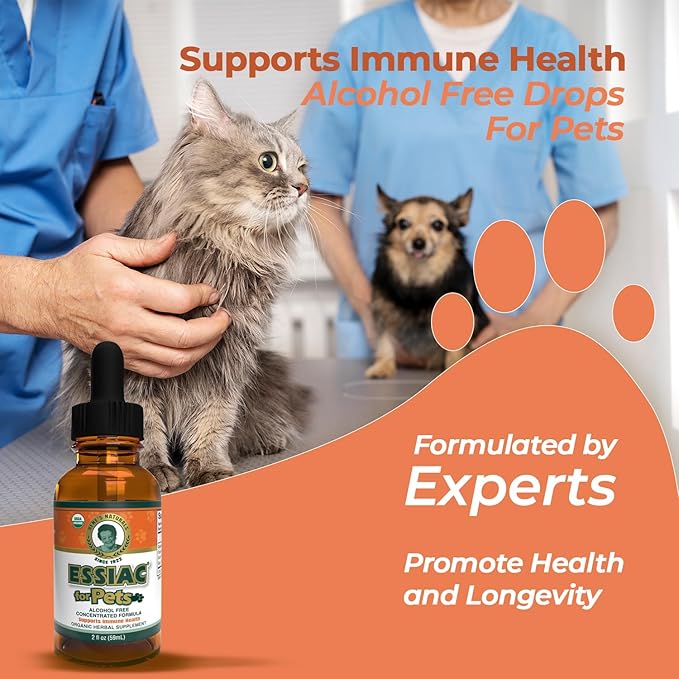 Essiac for Pets | USDA Organic | Daily Drops for Immune Support and Longevity | Pre-Measured Dropper | Alcohol Free Concentrated Formula | 2oz (59ml)-PawvioPets