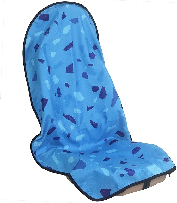 Car Seat Cover Protector Front Seats,for Gym Workout,Running,Swimming,Beach and Hiking,Waterproof Sweat Towel Bucket Seat Covers for Cars SUV Trucks (Blue Marbling, 1Pcs)-PawvioPets