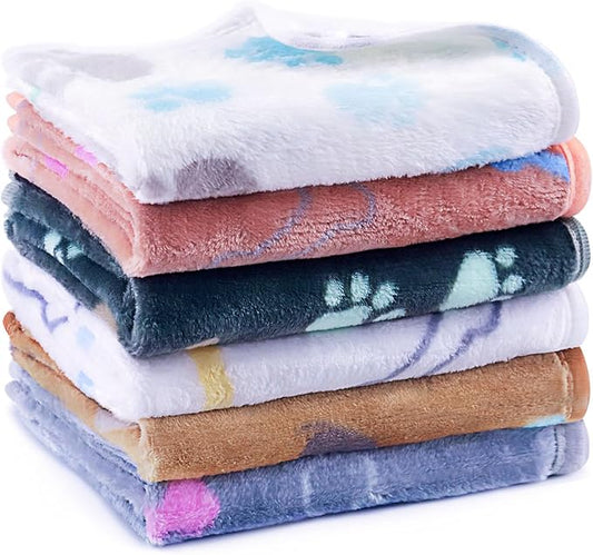 6 Pcs Washable Guinea Pig Blankets Absorbent Small Animal Fleece Bedding Waterproof Cage Liners Reusable Pet Pee Pad Sleep Mat Cover for Rabbit Rat Hamster Ferret Chinchilla Hedgehog (16"x24")-PawvioPets