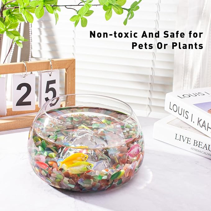 3 Lb Cat Eye Stones Aquarium Gravel Rocks for Fish Tank, Fish Tank Rocks Gravel Betta Fish Colorful Marbles for Vases Filler, Garden and Fish Tank Decoration-PawvioPets