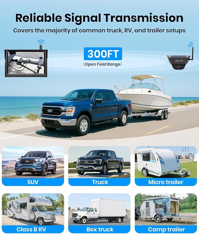 AUTO-VOX Wireless Backup Camera Solar Magnetic: 1-Min DIY Install, 5" 1080P Hd Dual Channel Monitor, Protective Carry Case, Stable Signal, IP69 Waterproof Back Up Systems Camera for Truck,Car,Trailer-PawvioPets