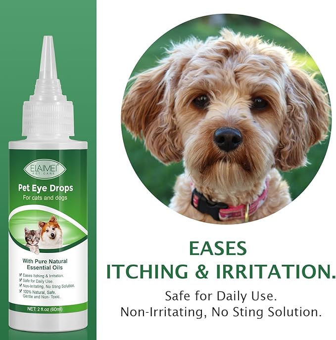 Dog Eye Drops, Eye Cleaner for Dogs & Cats Supports Eyes Infection Relief, Redness & Allergy Eyes Relief, Remove Tear Stain & Eye Debris - Pet Eye Gentle Care Supplement Cats Drops for Eyes - 2 fl oz…-PawvioPets