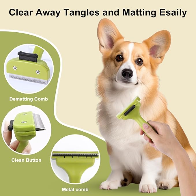 6 PCS Dog and Cat Grooming Kit, Versatile Tools Including Shedding Brush, Nail Clipper with Nail File, Slicker Brush, Dematting Comb-PawvioPets