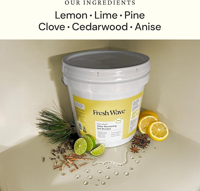 Fresh Wave Odor Removing Gel Bucket, 15.5 lb. (248 oz.) | Lemon Scent Refill | Odor Absorbers for Home | Safer Odor Relief | Natural Plant-Based Odor Eliminator | For Cooking, Trash & Pets-PawvioPets