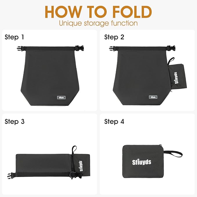 Dog Food Travel Bag,40-Cup Pet Food Storage Containers with 2PCS Collapsible Dog Travel Bowls,Waterproof Kibble Storage Container(Black, Large)-PawvioPets