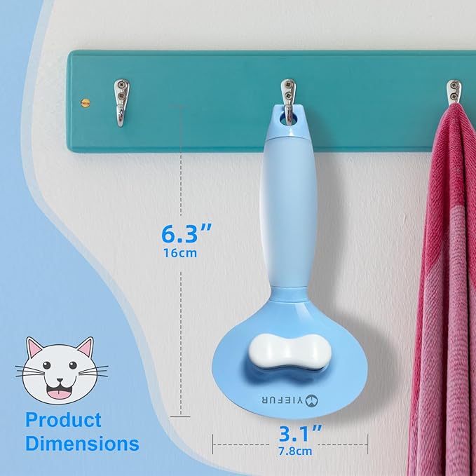 Cat Hair Brush,Cats Brushes for Shedding,Soft Silicone Self Cleaning Brush for Short and Long Haired Cats for Grooming and Shedding (Blue)-PawvioPets