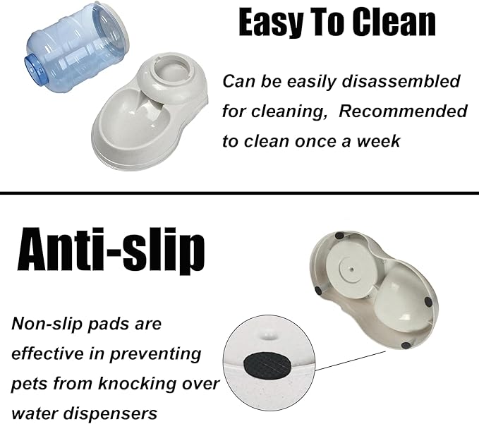 Automatic Dog Feeder and Water Dispenser Set for Large Dogs, 3 Gallon Gravity Dog Cat Food and Water Dispenser Set with Pet Food Bowl,Large Pet Food Water Dispenser Station-PawvioPets