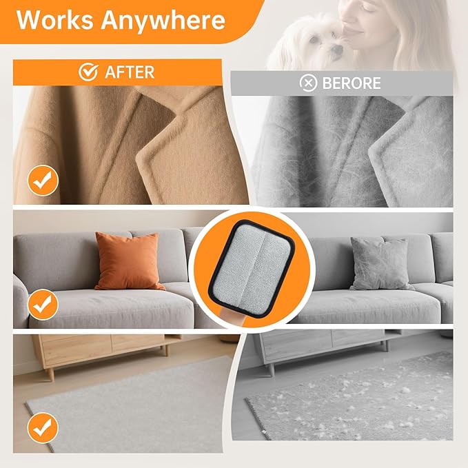 2 Pcs Static Pet Hair Removal Gloves, Reusable Electrostatic Pet Cat Dog Hair Remover Grooming Gloves Brush Tool for Couch, Furniture, Carpet, Car Seat-PawvioPets