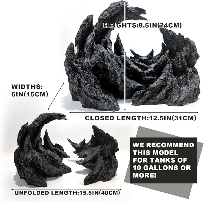 Fish Tank Decor Rocks.Aquarium Decoration Model.Easy Superior Aquascape (Perched Canyon-15inch)-PawvioPets