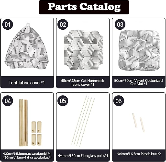 2-in-1 Elevated Cat Tent Cat House, Quick Assembly and Disassembly, Portable Indoor/Outdoor Cute Cat Bed Cave-White Diamond Pattern-PawvioPets