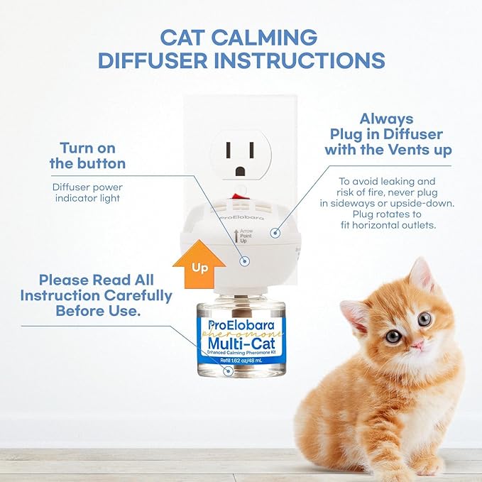 Cat Calming Pheromone Diffuser: Cat Calming Pheromones Diffusers - Reduces Stress & Anxiety with Calming Pheromones-PawvioPets