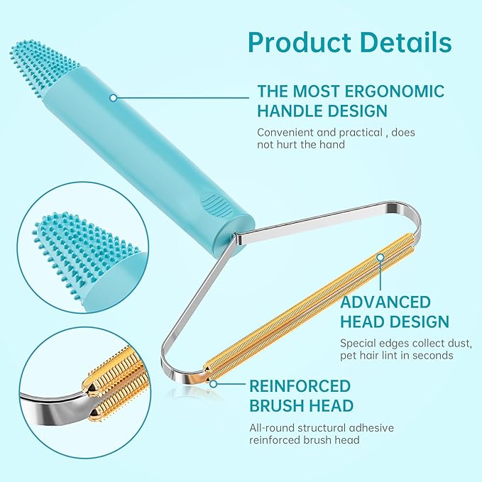 Carpet Rake,Lint Remover,Carpet Rake for Pet Hair Removal,Lint Brush,Lint Shaver for Carpets, Car Mat,Couch,Pet Bed,Furniture & Rug(3-Pack)-PawvioPets