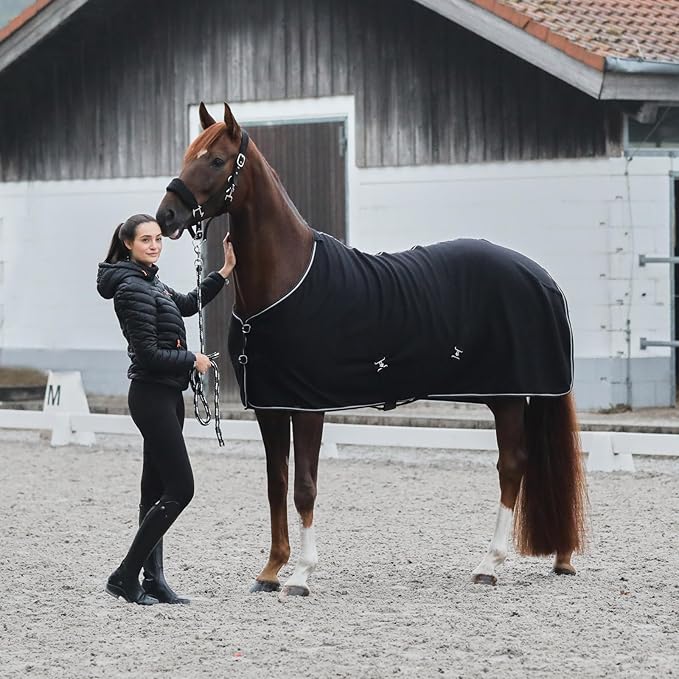 HORZE Kiel Adjustable Horse Halter with Fleece Padding - Black - Pony-PawvioPets