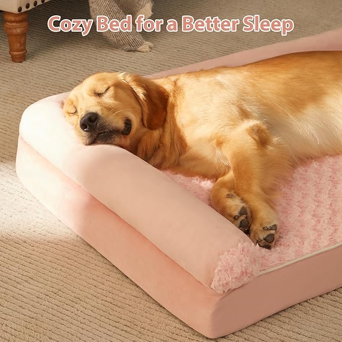 BFPETHOME Dog Beds for Large Dogs, Orthopedic Dog Bed for Medium Large Dogs,Big Waterproof Couch Pet Bed with Removable Washable Cover-PawvioPets