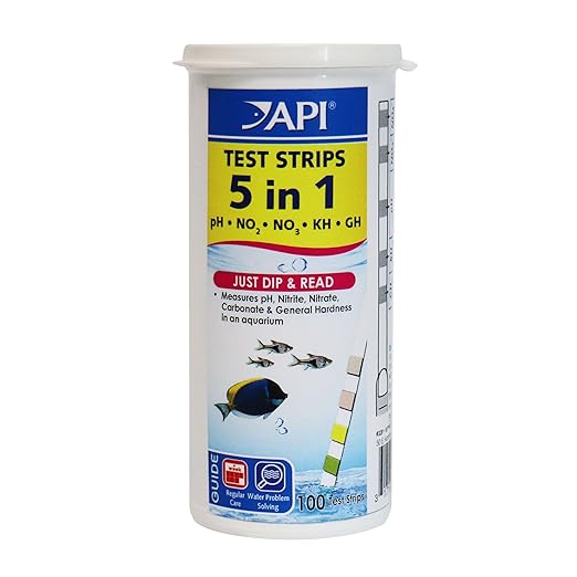 API 5-IN-1 TEST STRIPS Freshwater and Saltwater Aquarium Test Strips 100-Count Box-PawvioPets