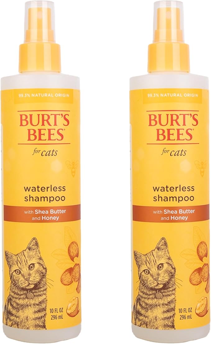 Burt's Bees for Pets Waterless Cat Grooming Spray with Shea Butter and Honey, 99.3% Natural Origin Formulas, Dry Shampoo, Kitten Supplies, 10oz-PawvioPets
