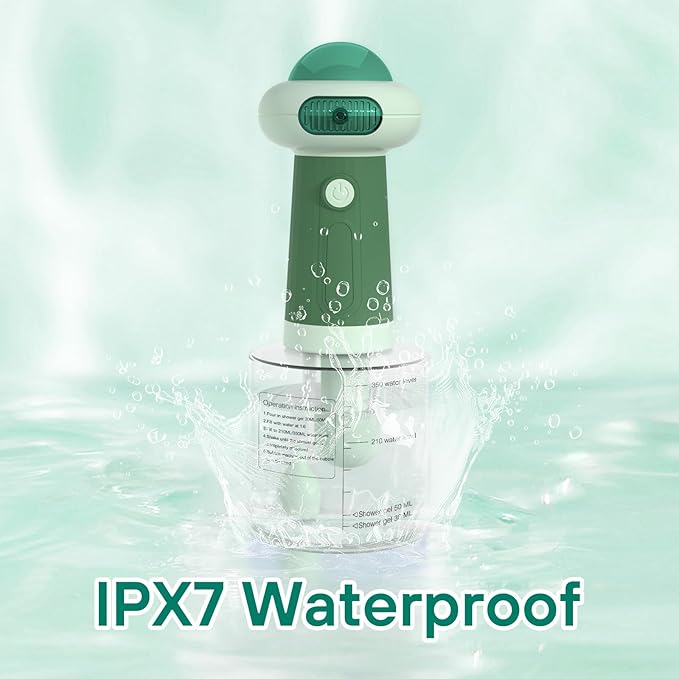 Dog Shampoo Dispenser, UFO Dog Shampoo Sprayer, Electric Foaming Shampoo Dispenser for Dog and Cat Washing, for Bathtub, Kitchen Sink, Bathroom Cleaning, Green-PawvioPets