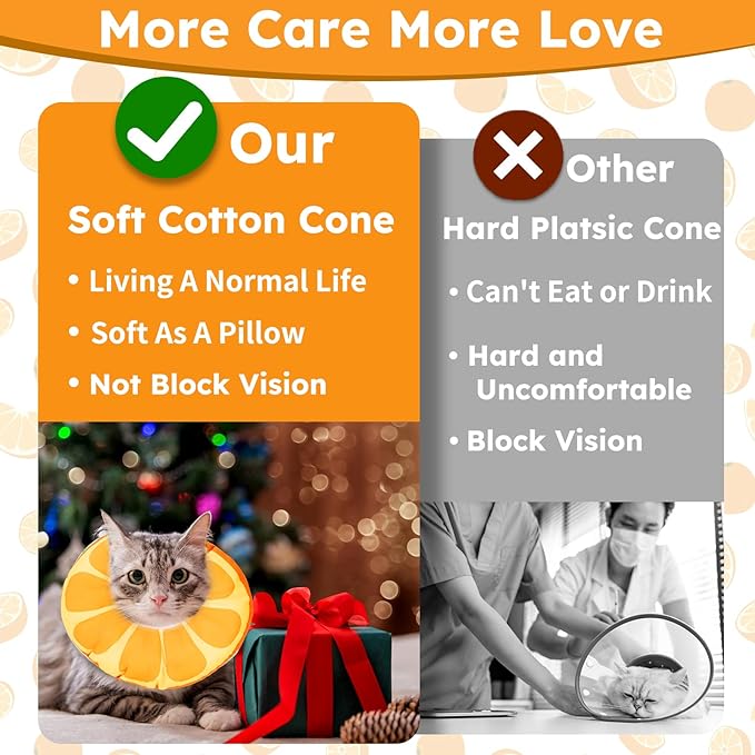 Cat Cone Collar Soft, Waterproof Cat Recovery Collar for Wound Healing Cute Donut Adjustable Kitten Cones to Stop Licking Comfortable NEC Elizabethan Collars for Cats Kittens After Surgery-PawvioPets