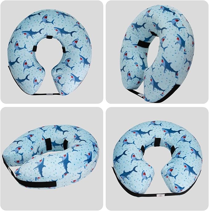 CuteBone Inflatable Dog Donut Collar with Removable Soft Fleece Covers for Small/Medium/Large Dogs and Cats After Surgery GWB05M-PawvioPets